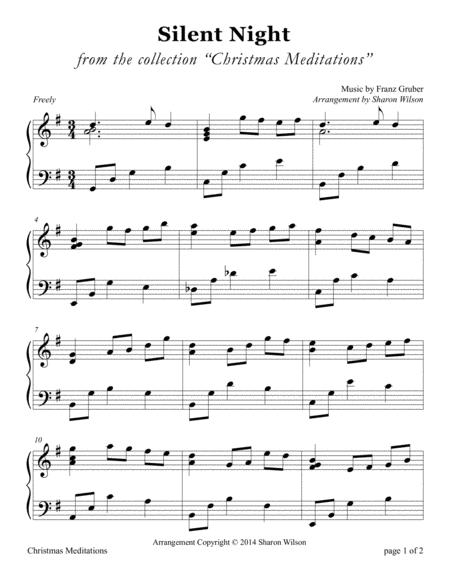 Silent Night Holy Night Large Print Piano Solo Sheet Music