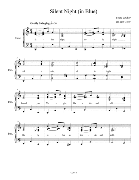 Silent Night In Blue Sheet Music