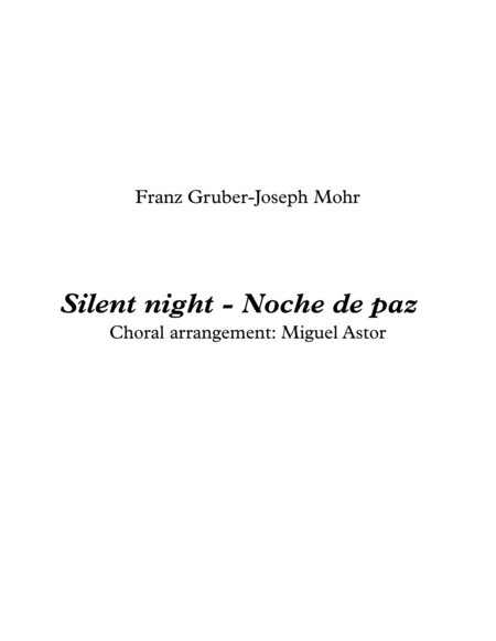 Silent Night Noche De Paz Sheet Music