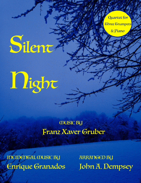 Silent Night Quartet For Three Trumpets Piano Sheet Music