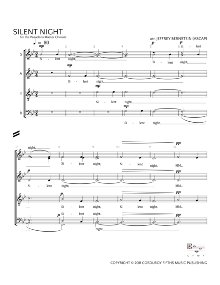 Silent Night Satb With Baritone Solo Sheet Music