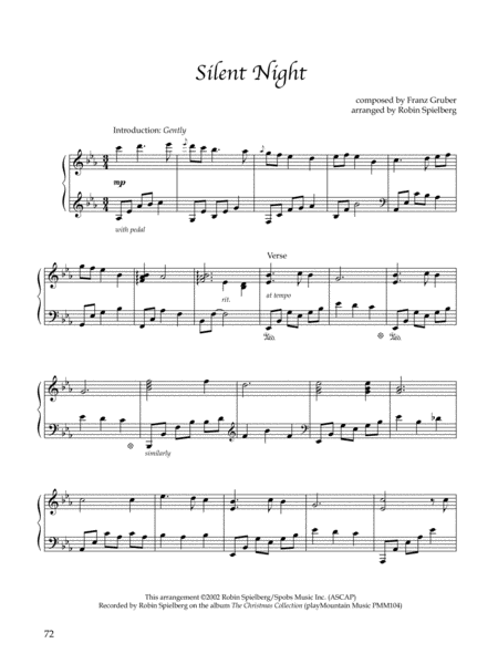 Silent Night Solo Piano Sheet Music