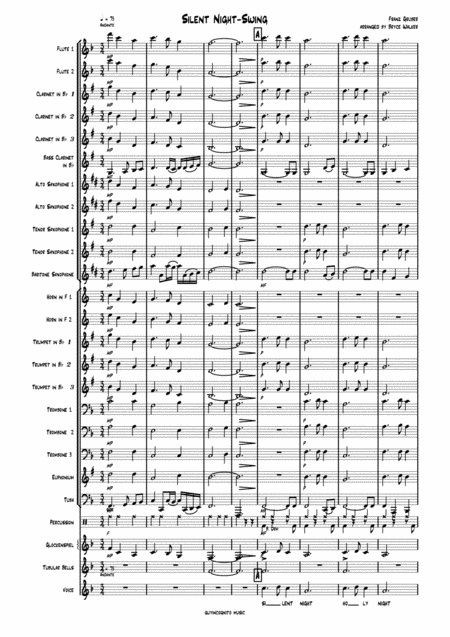 Free Sheet Music Silent Night Swing