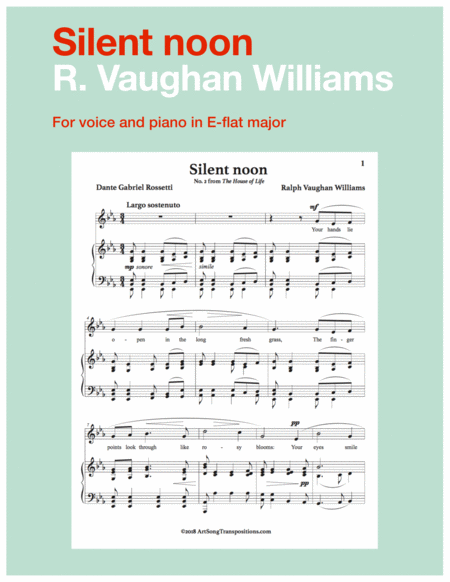 Silent Noon E Flat Major Sheet Music