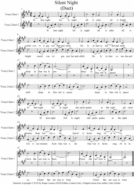 Silentnight Duet Sheet Music