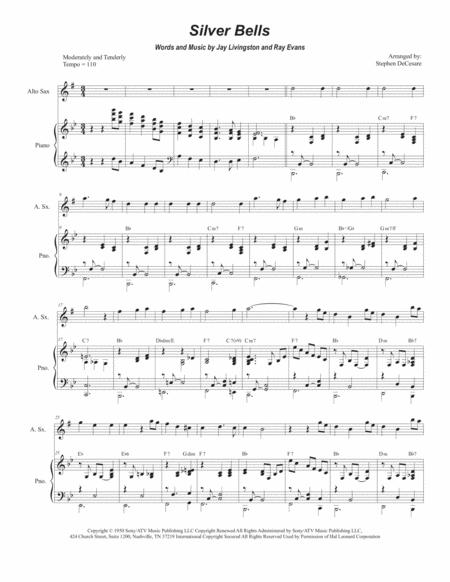 Free Sheet Music Silver Bells Alto Saxophone And Piano