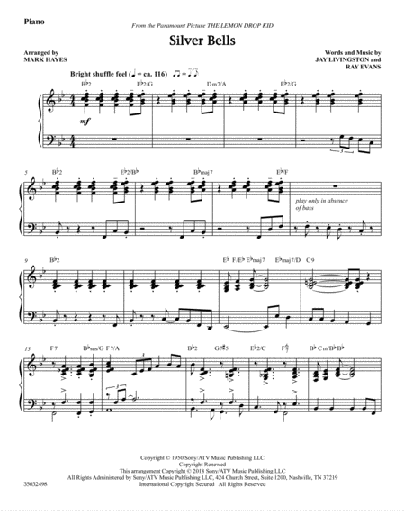 Free Sheet Music Silver Bells Arr Mark Hayes Piano