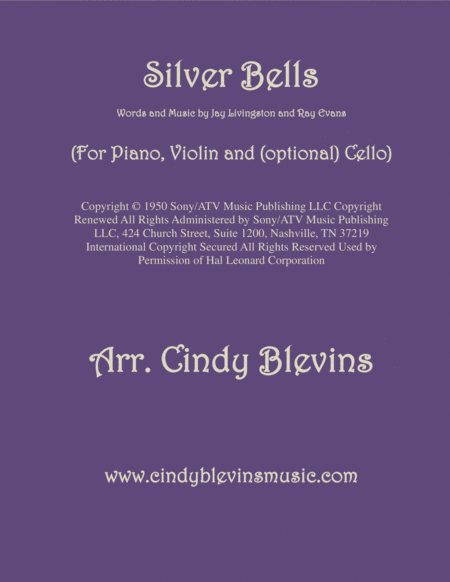 Free Sheet Music Silver Bells Arranged For Piano Violin And Optional Cello