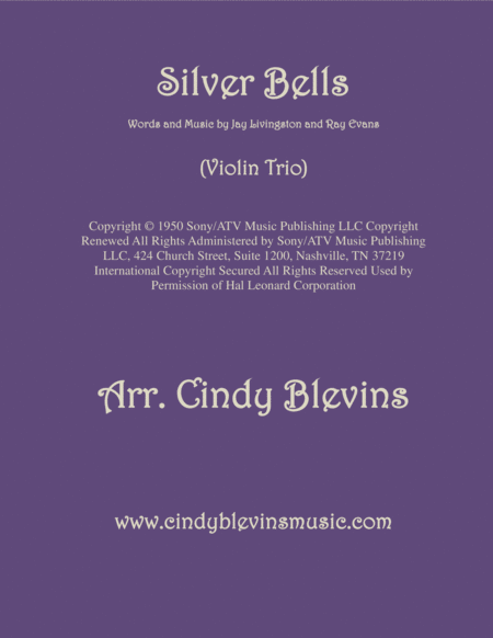 Silver Bells Arranged For Violin Trio Sheet Music