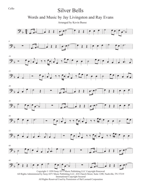 Free Sheet Music Silver Bells Cello