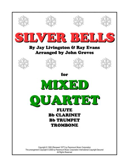 Silver Bells Flute Clarinet Trumpet Trombone Mixed Quartet Sheet Music