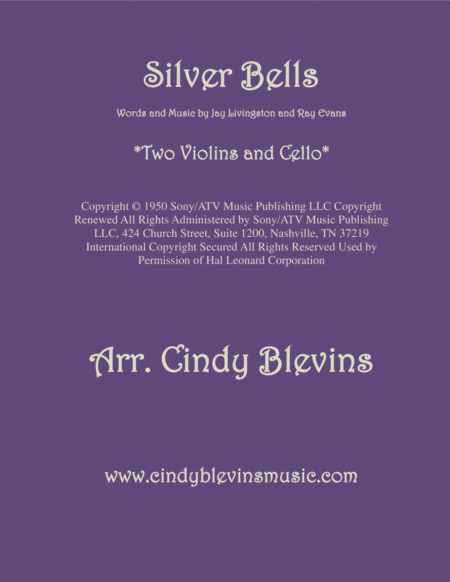 Silver Bells For Two Violins And Cello Sheet Music