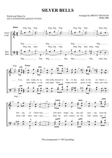 Free Sheet Music Silver Bells Men