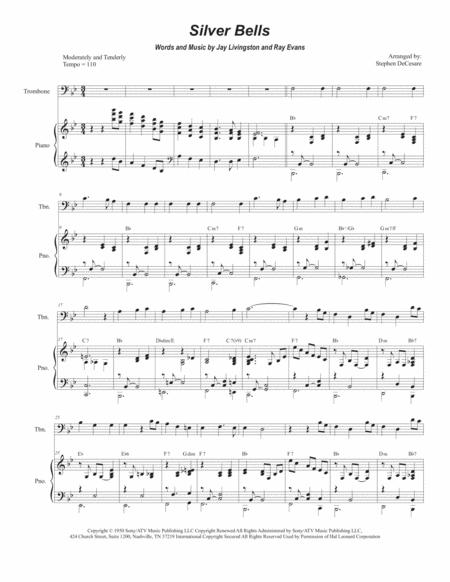 Silver Bells Trombone Solo And Piano Sheet Music