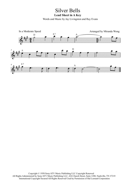 Free Sheet Music Silver Bells Violin And Piano In A Key With Chords