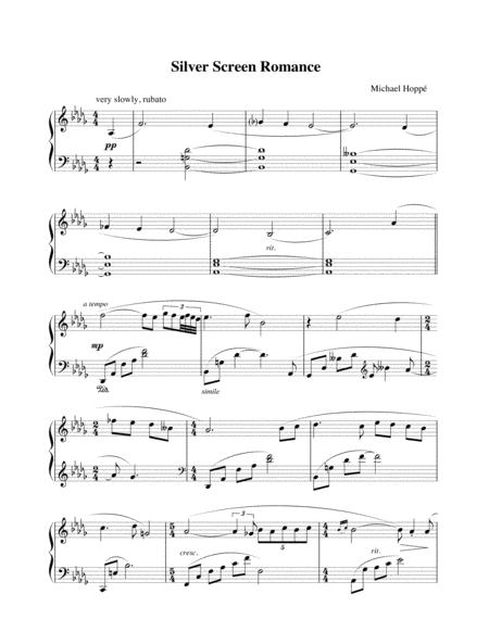 Free Sheet Music Silver Screen Romance