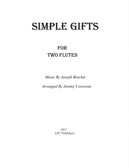 Simple Gifts For Two Flutes Sheet Music