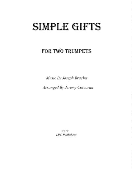 Free Sheet Music Simple Gifts For Two Trumpets