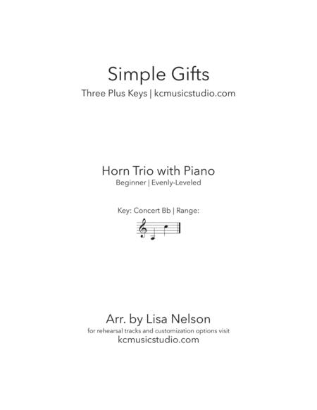 Simple Gifts French Horn Trio With Piano Accompaniment Sheet Music