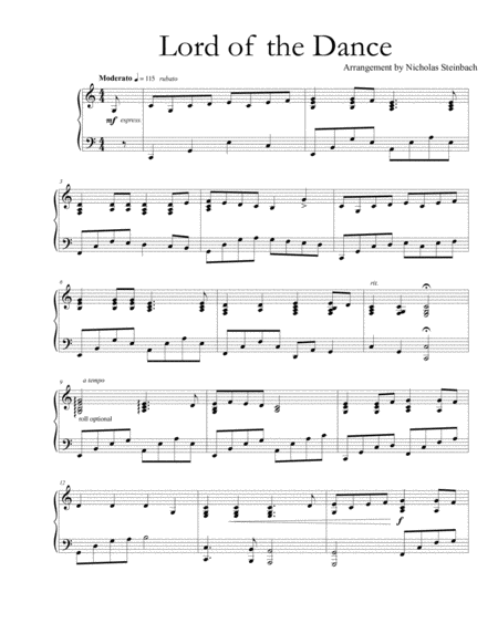 Simple Gifts Piano Solo Traditional Sheet Music