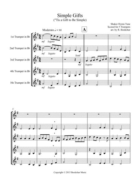 Simple Gifts Tis A Gift To Be Simple Sheet Music