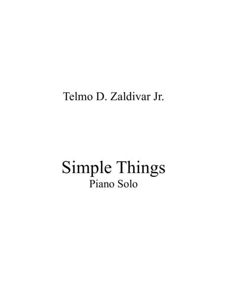 Simple Things Sheet Music