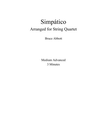 Simptico Arranged For String Quartet Sheet Music