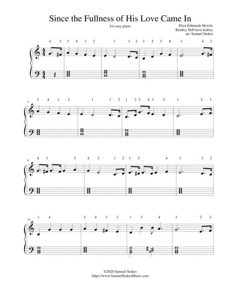 Free Sheet Music Since The Fullness Of His Love Came In For Easy Piano