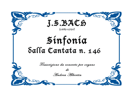 Free Sheet Music Sinfonia From Cantata Bwv 146