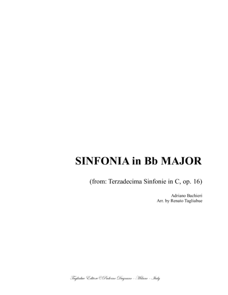 Free Sheet Music Sinfonia In Bb Major Banchieri For Piano Organ