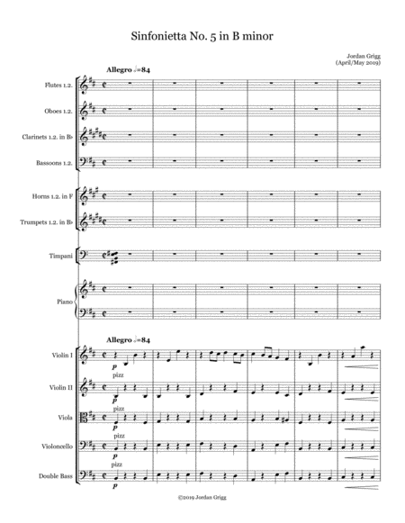 Sinfonietta No 5 In B Minor Sheet Music