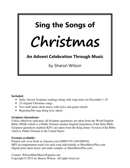 Sing The Songs Of Christmas An Advent Celebration Through Music Sheet Music