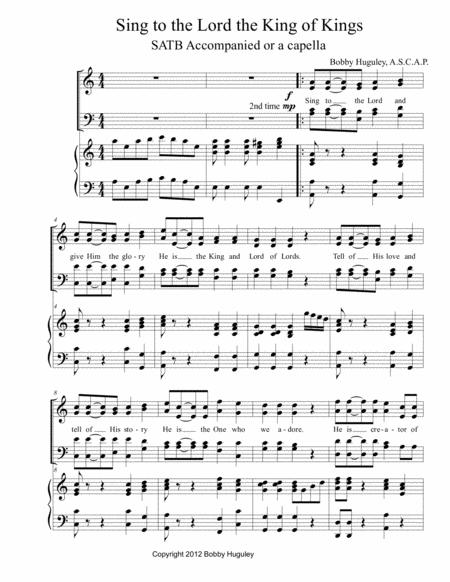 Sing To The Lord The King Of Kings Sheet Music