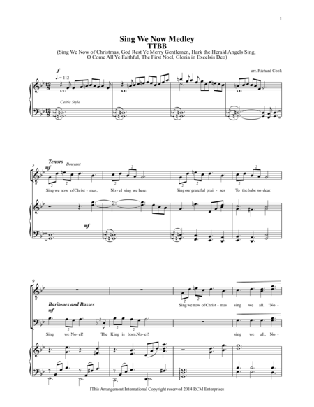 Sing We Now Of Christmas Medley Sheet Music