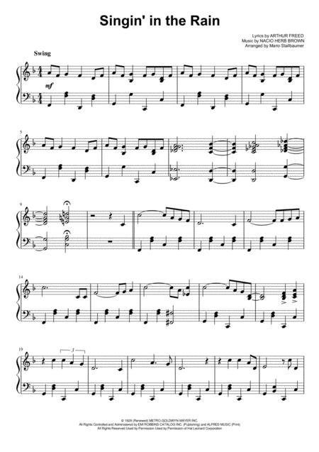 Free Sheet Music Singin In The Rain Piano Solo