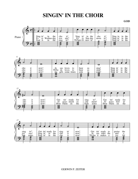 Singing In The Choir Sheet Music