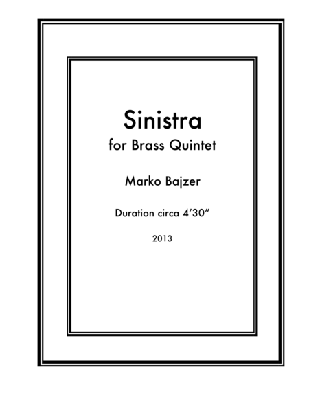 Free Sheet Music Sinistra For Brass Quintet