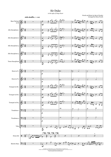 Sir Duke Brass Ensemble Sheet Music