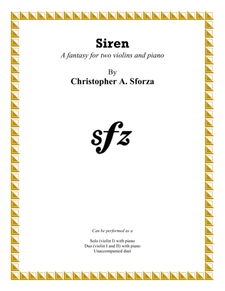Free Sheet Music Siren For Two Violins And Piano