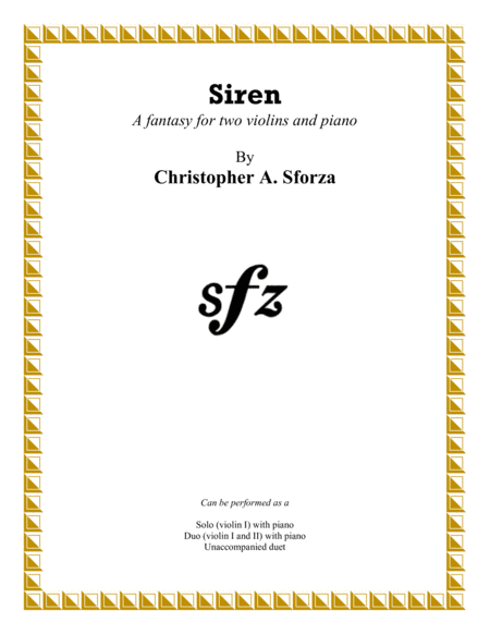 Siren For Two Violins And Piano Sheet Music