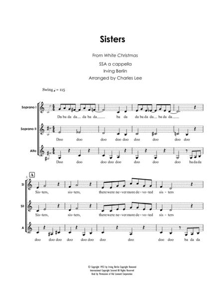 Free Sheet Music Sisters Ssa A Cappella