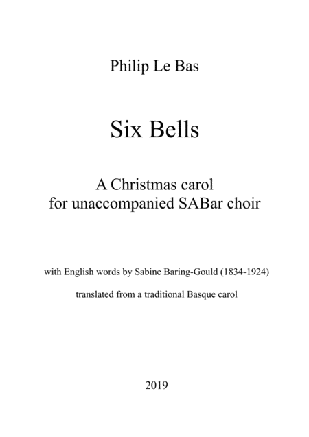 Six Bells For Sabar Choir Sheet Music