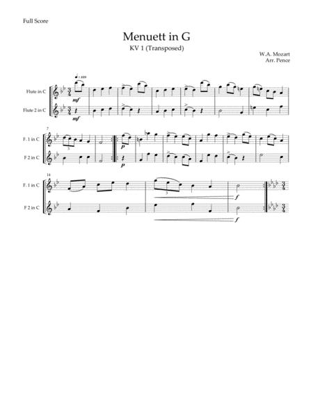 Six Early Mozart Duets For Beginner Flutes Kv1 4 6 Sheet Music