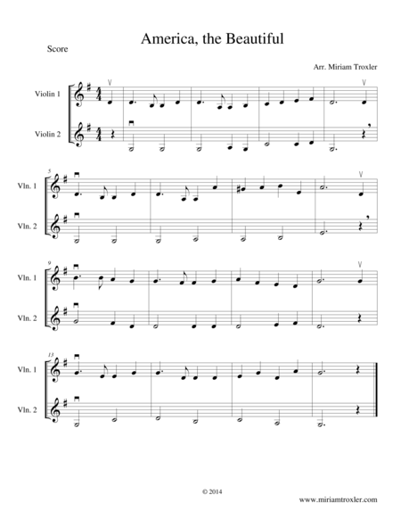 Free Sheet Music Six Patriotic Violin Duets