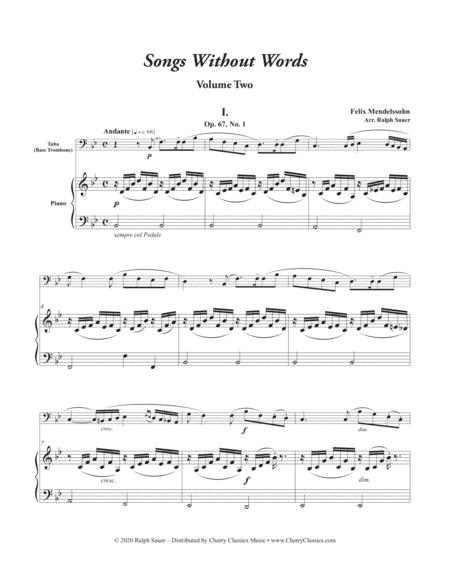 Free Sheet Music Six Songs Without Words For Tuba Or Bass Trombone Piano Volume Ii