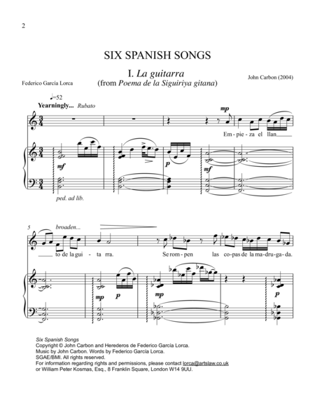 Six Spanish Songs Sheet Music