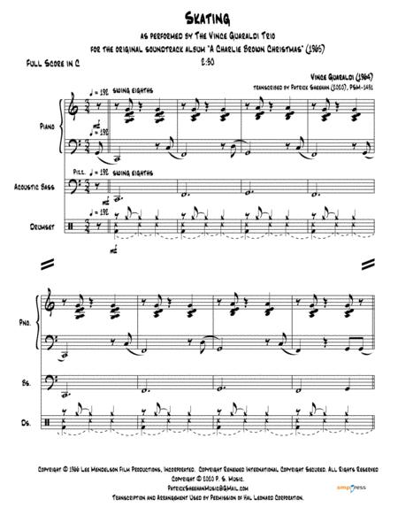 Free Sheet Music Skating Vince Guaraldi Trio Full Score Set Of Parts