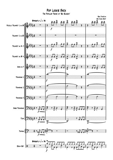 Free Sheet Music Ski Sunday Theme Pop Looks Bach