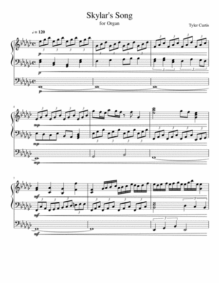 Free Sheet Music Skylars Song