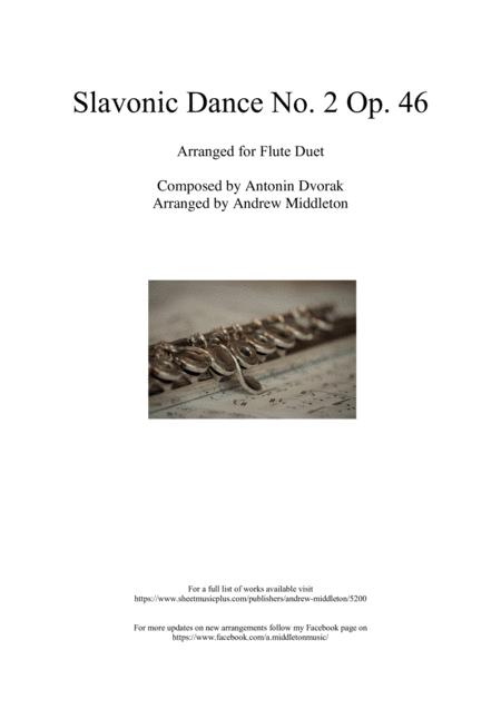 Free Sheet Music Slavonic Dance No 2 Op 46 Arranged For Flute Duet